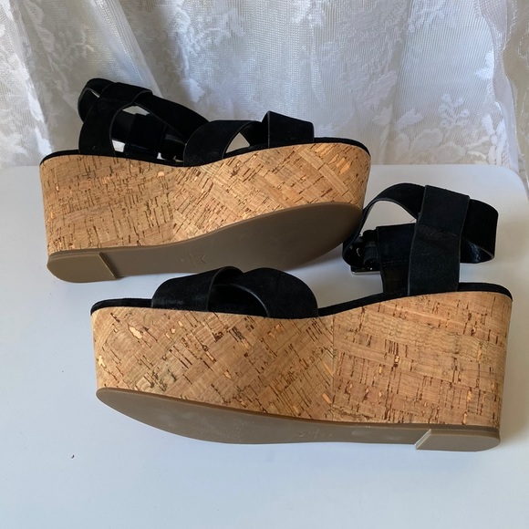 MARC FISHER LTD Cacie Platform Sandal In Black Suede 9 - Picture 8 of 13